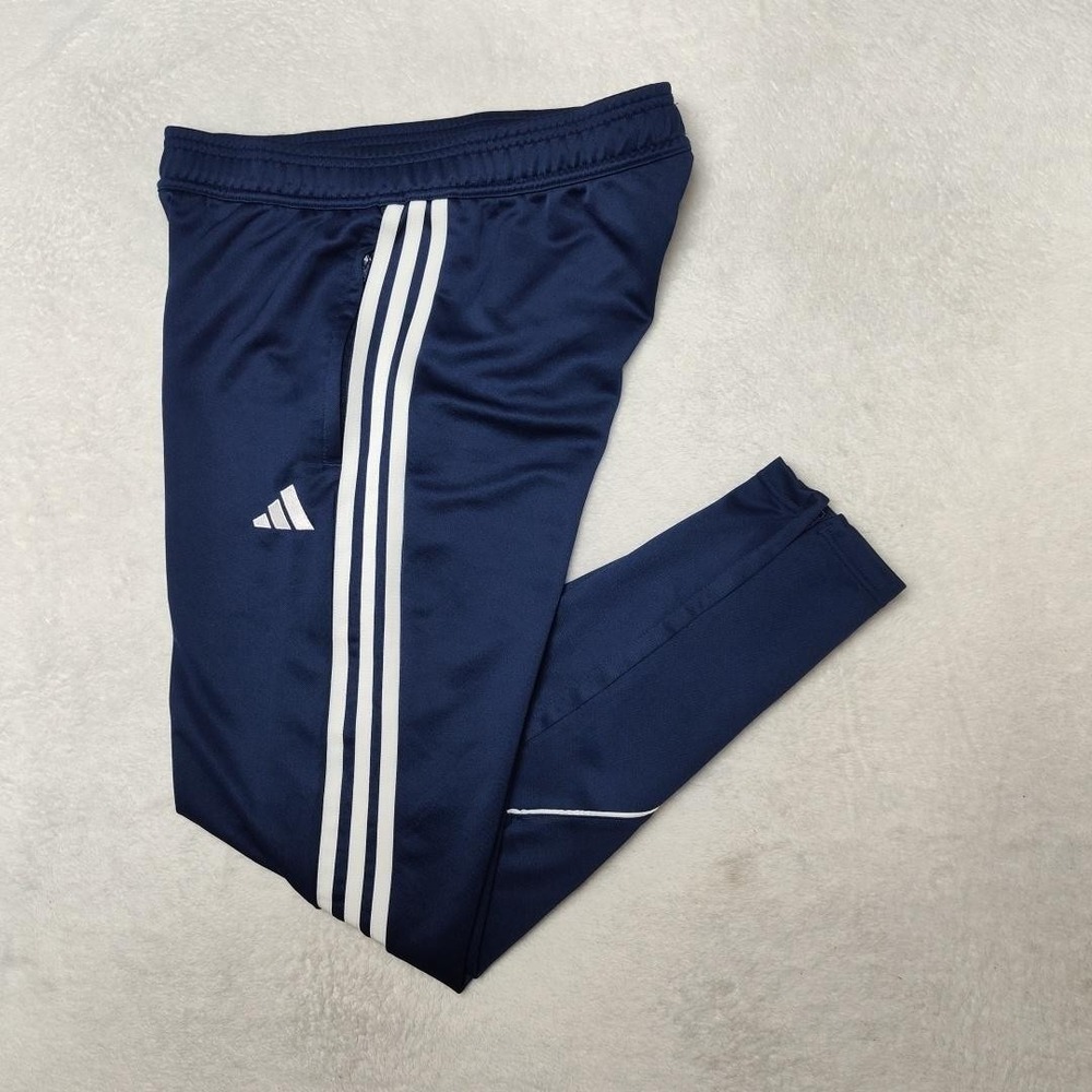 Adidas Track Pants Womens Small Blue Tiro 23 Soccer Tapered Zip Pocket 3-Stripes